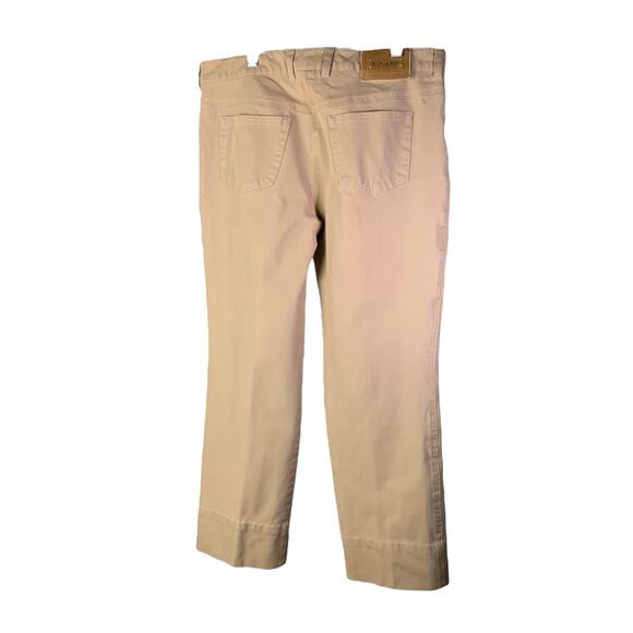ESCADA Pants Womens 12 Light Brown Straight Leg Cotton Jeans Mid-Rise Stretch - Picture 4 of 11